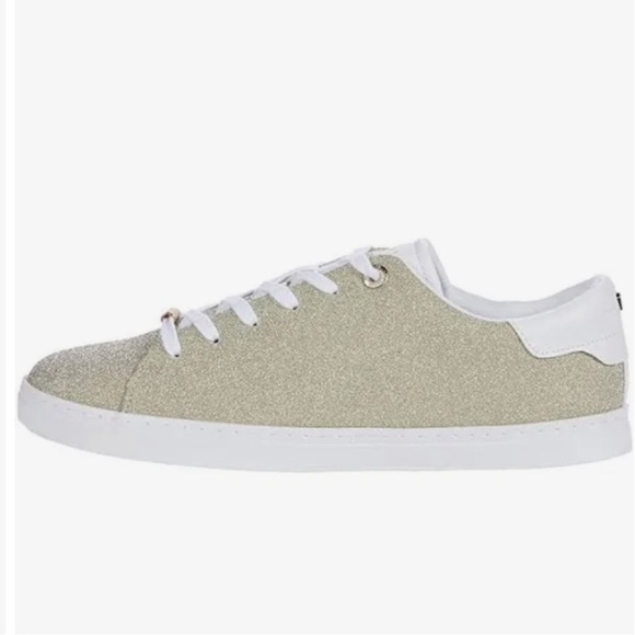 Ted Baker Feeke Gold Metallic Glitter Sneakers Size 8 New - Picture 13 of 16